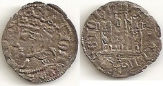 World Coins - Medieval Spain Castille AD 1379-90 AR Denier