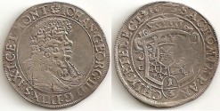 World Coins - Germany Saxony 1675 Silver 1/3 Thaler