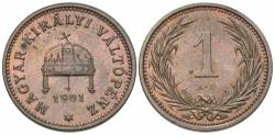 World Coins - Hungary. Franz Joseph I. 1901-KB. 1 filler. Choice AU.