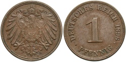 World Coins - Germany, Empire. 1896-D. 1 Pfennig. EF.