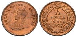 World Coins - British India. George V. 1933-(c). 1/12 anna. Choice BU.