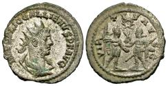 Ancient Coins - Gallienus. A.D. 253-268. BI antoninianus. Samosata, A.D. 255/6. Near EF, fully silvered. Ex Maple Leaf Collection (Triskeles 21, 29 September 2017), 492.
