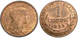 World Coins - France, Third Republic. 1899. 1 centime. BU, red.