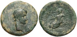 Ancient Coins - Phrygia, Acmoneia. Nero. A.D. 54-68. Æ 20 mm. ca. A.D. 62. L. Servenius Capito and Iulia Severa, liturgists. Fine, green patina, minor deposits.
