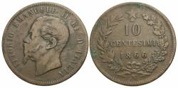 World Coins - Italy. Vittorio Emanuele II. 1866-N. 10 centesimi. Fine.