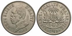 World Coins - Haiti. 1907-(w). 20 centimes. AU.