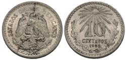 World Coins - Mexico, United States of Mexico. 1933. 10 centavos. AU, obverse die break.