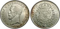 World Coins - Sweden. Gustaf V. 1934-G. 2 kronor. Unc.