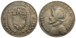 World Coins - Panama. 1934. 1/2 balboa. VF.