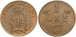 World Coins - Sweden. Oscar II. 1879. 1 ore. AU.