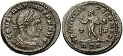 Ancient Coins - Constantine I. A.D. 307-337. Æ follis. Trier, A.D. 316. VF, brown patina, minor porosity. Unusally heavy flan.