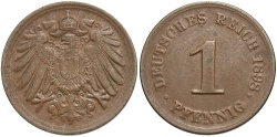 World Coins - Germany, Empire. 1898-D. 1 Pfennig. EF.