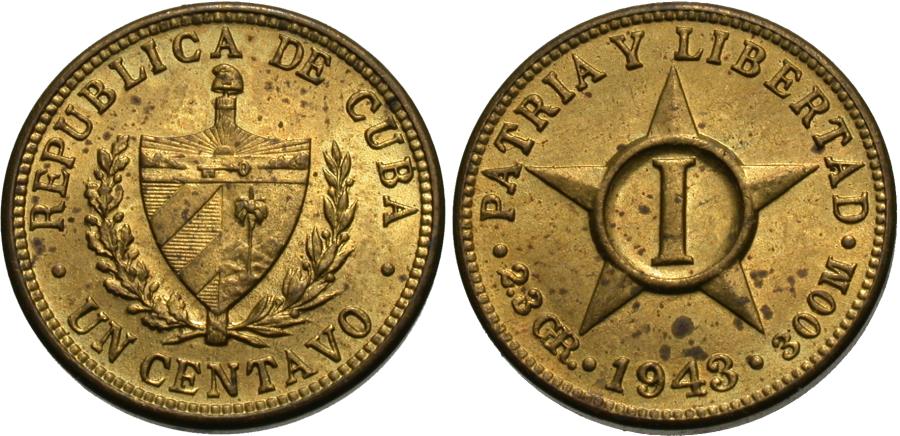 Cuba. 1943. 1 centavo. BU. | North & Central American and Caribbean Coins