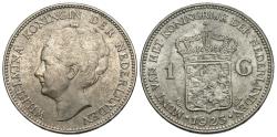 World Coins - Netherlands. Wilhelmina I. 1923. 1 gulden. Unc, toned.