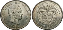 World Coins - Colombia. 1934-(S). 50 centavos. BU, frosty surfaces with vibrant luster.