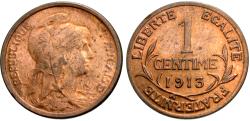 World Coins - France, Third Republic. 1913. 1 centime. BU.