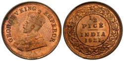 World Coins - British India. George V. 1921. 1/2 pice. Unc.