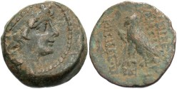 Ancient Coins - Seleukid Kingdom. Antiochos VIII Epiphanes. Sole reign, 121/0-97/6 B.C. Æ. VF, dusty earthen green patina.