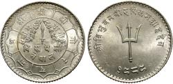 World Coins - Nepal, Shah Dynasty. Tribhuvana Bir Bikram. VS 1989 (1932). 20 paisa. BU.