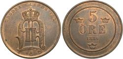 World Coins - Sweden. Oscar II. 1889. 8 öre. AU, small lettering.