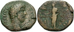 Ancient Coins - Aelius. Caesar, A.D. 136-138. Æ as. Rome, A.D. 137. Fine, brown patina, a little rough.