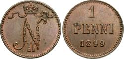 World Coins - Finland, under Russia. Nicholas II. 1899. 1 penni. AU.