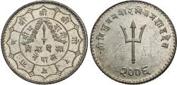 World Coins - Nepal, Shah Dynasty. Tribhuvana Bir Bikram. VS 2006. 20 paisa. Unc., a couple of faint hairlines.