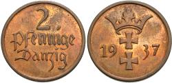 World Coins - Danzig. 1937. 2 pfennig. Unc.