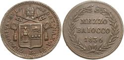 World Coins - Papal States, Bologna. Gregory XVI. 1836-B. 1/2 baiocco. Unc.