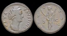 Ancient Coins - Faustina I AE sestertius Ceres standing left