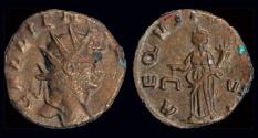 Ancient Coins - Gallienus billon antoninianus Aequitas standing left