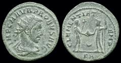 Ancient Coins - Probus AE antoninianus emperor receiving  globe from Jupiter
