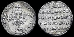 Ancient Coins - John I Tzimisces AR miliaresion legend in 5 lines