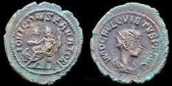 Ancient Coins - Quietus, usurper, AR antoninianus Jupiter seated left