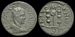 Ancient Coins - Pisidia Antiochia Valerian I AE22 Aquila between two signa