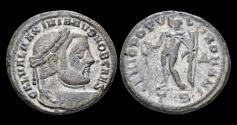 Ancient Coins - Galerius, as Caesar AE silvered follis Genius standing left