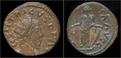 Ancient Coins - Tetricus I billon antoninianus Laetitia standing left.