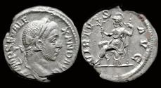 Ancient Coins - Severus Alexander AR denarius Virtus seated left