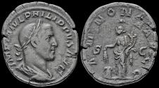 Ancient Coins - Philip I AE sestertius Annona standing left