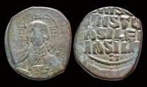 Ancient Coins - Anonymous  Basil II and Constantine VIII AE follis legend in four lines