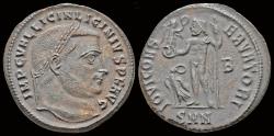 Ancient Coins - Licinius I AE follis Jupiter leaning on scepter