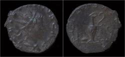 Ancient Coins - Tetricus II billon antoninianus pontificate implements