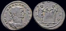 Ancient Coins - Aurelian AE antoninianus Aurelian receiving globe from Jupiter