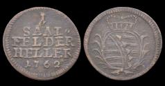 World Coins - Germany Sachsen Coburg Saalfeld Franz Josias 1 heller 1762