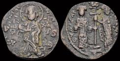 Ancient Coins - Constantine X Ducas AE follis Eudocia and Constantine X standing facing