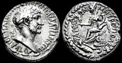 Ancient Coins - Kilikia Tarsos Hadrian AR tridrachm city-goddess seated left