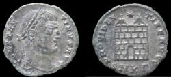 Ancient Coins - Constantine I silvered AE3 campgate.