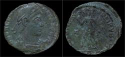 Ancient Coins - Valens AE3 Victory advancing left.