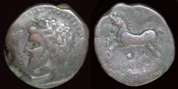 Ancient Coins - Numidia KIngdom Massinissa or Micipsa AE28 horse galloping left