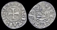 World Coins - Crusader Archaia Philipp of Tarent billon denier no date